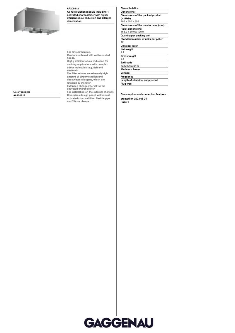 Image de la première page du manuel de l'appareil AA200812