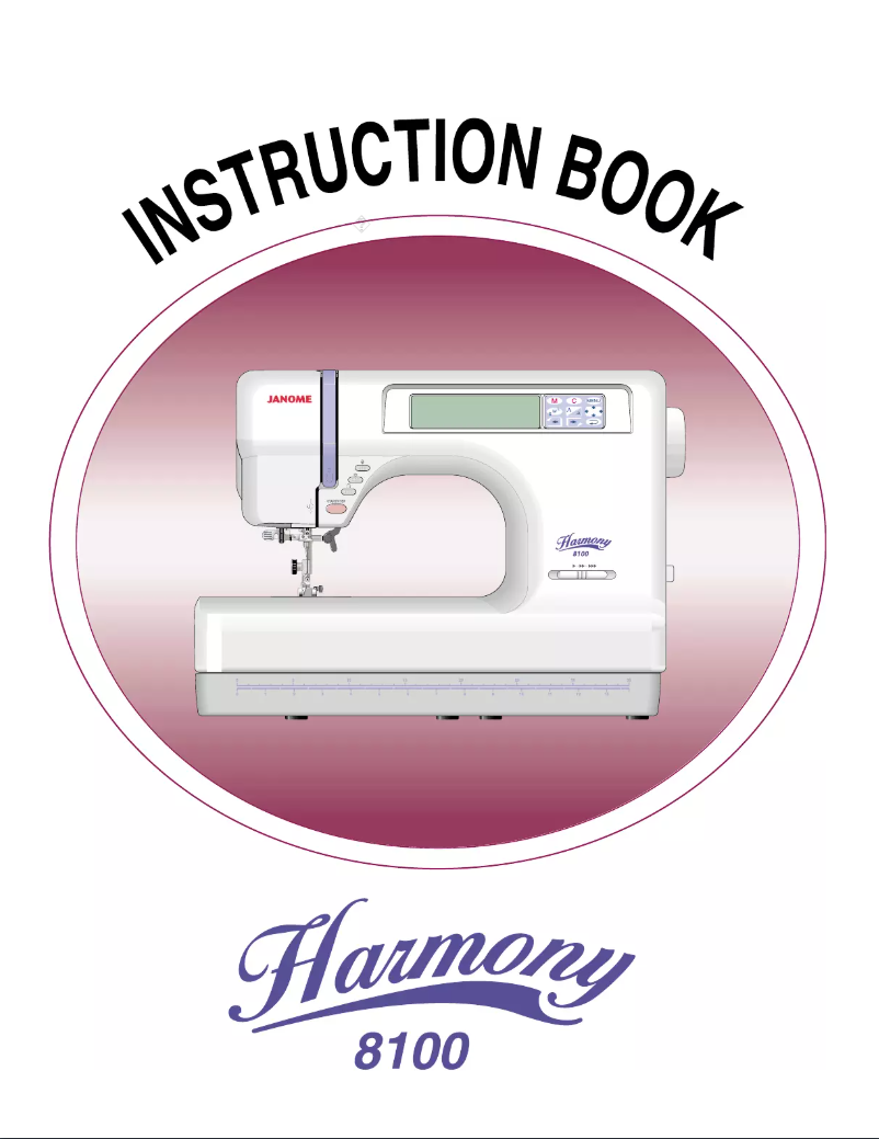 Page n°1 - Manuel utilisateur Janome Harmony 8100