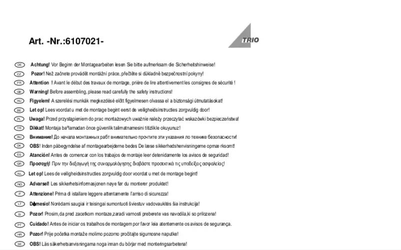 Image de la première page du manuel de l'appareil Bulto 6107021-07