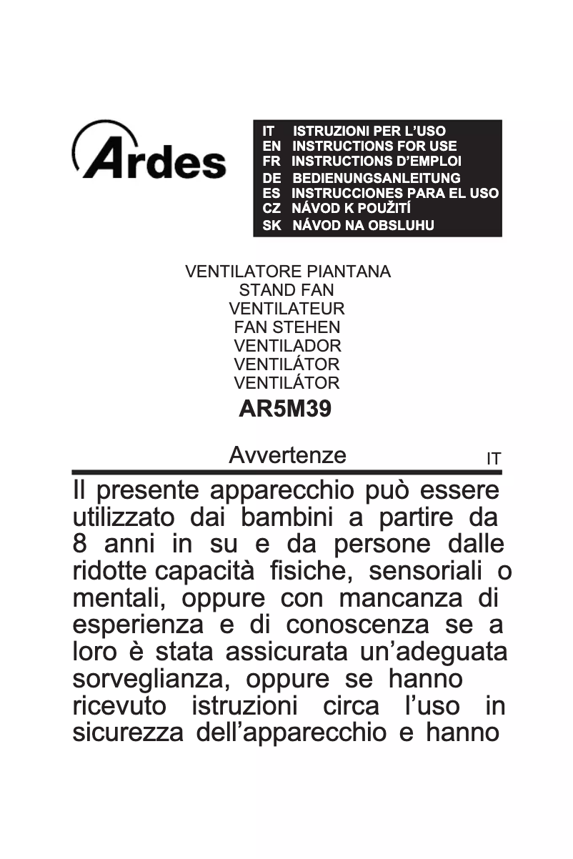 Page 1 de la notice Instructions / montage Ardes AR5M39