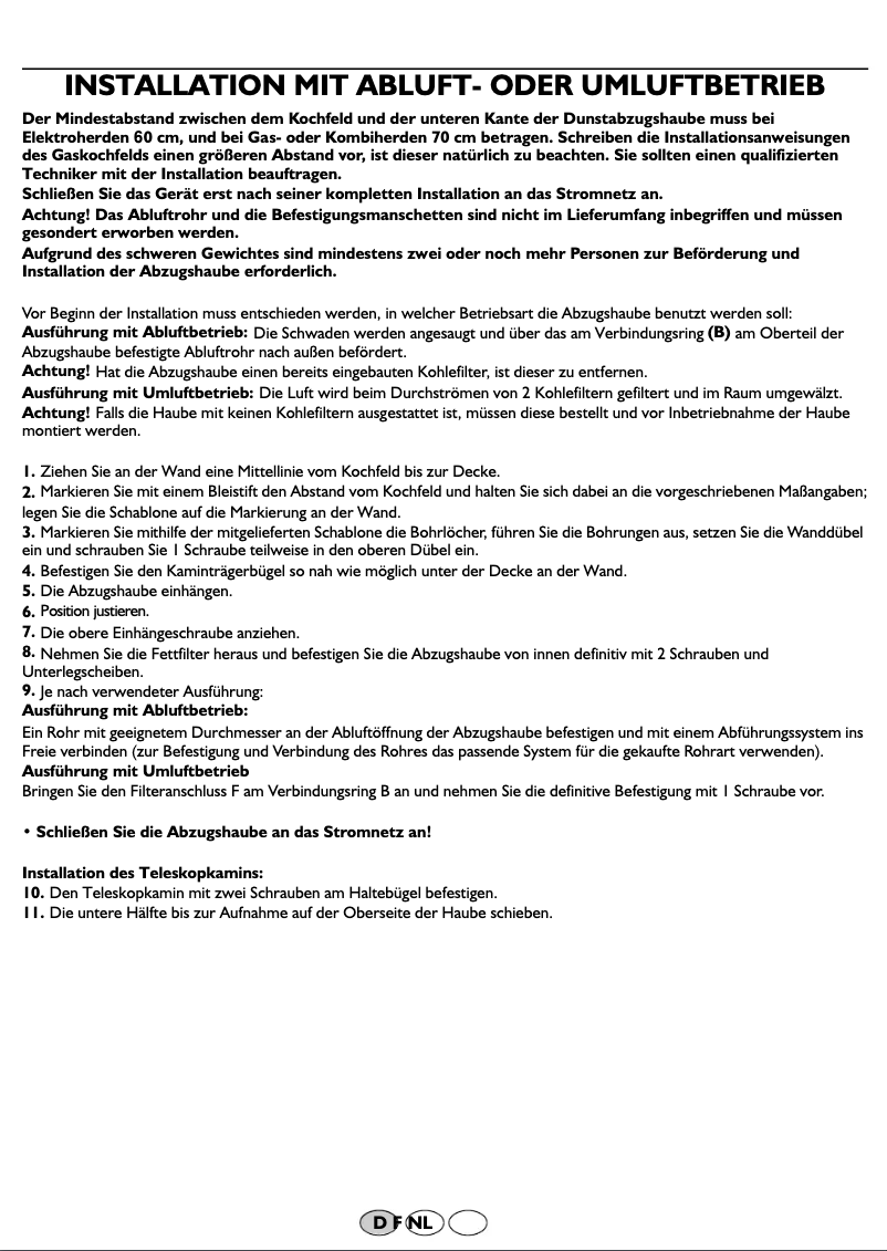 Page 1 de la notice Manuel utilisateur Privileg PCHN 612460 X