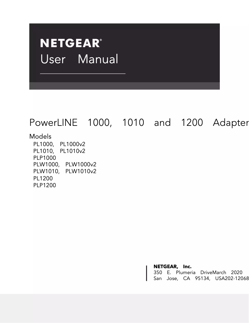 Page 1 de la notice Manuel utilisateur Netgear PL1010