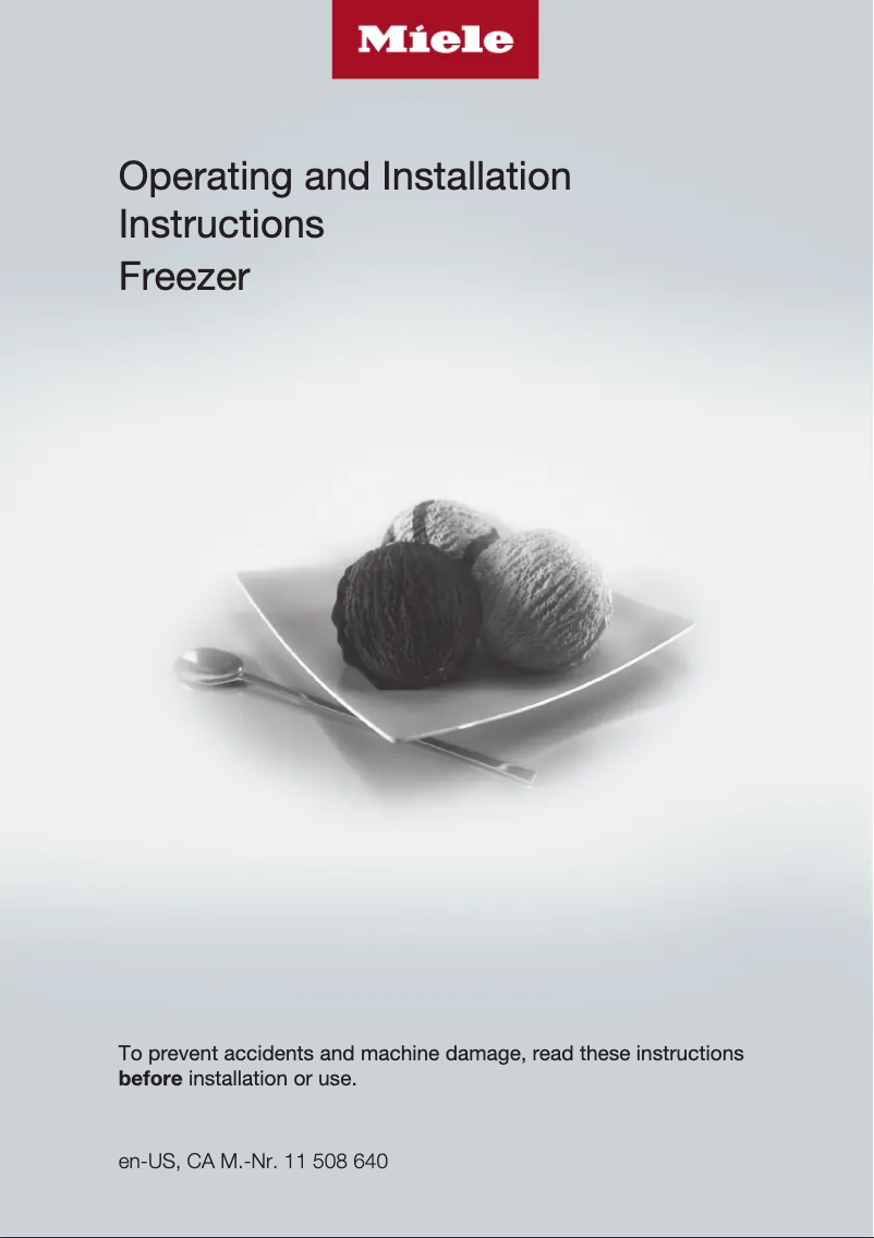 Page n°1 - Guide d'installation Miele F 2812 SF