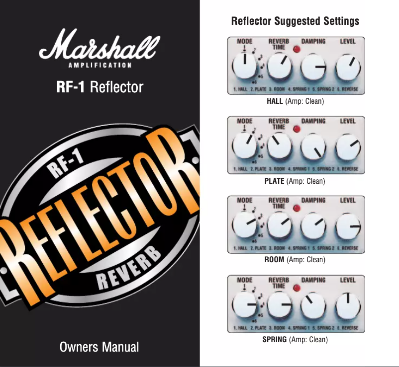 Page 1 de la notice Manuel utilisateur Marshall RF-1 Reflector