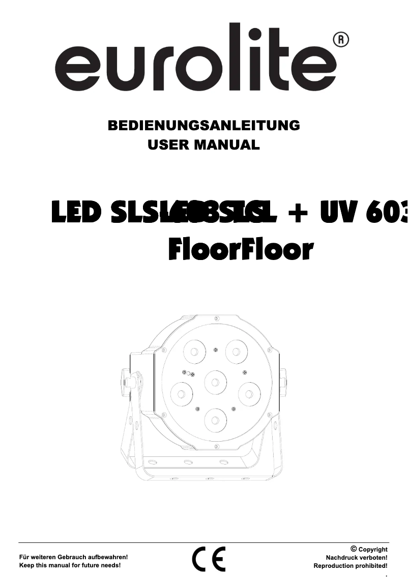 Page 1 de la notice Manuel utilisateur Eurolite LED SLS-603 TCL + UV Floor