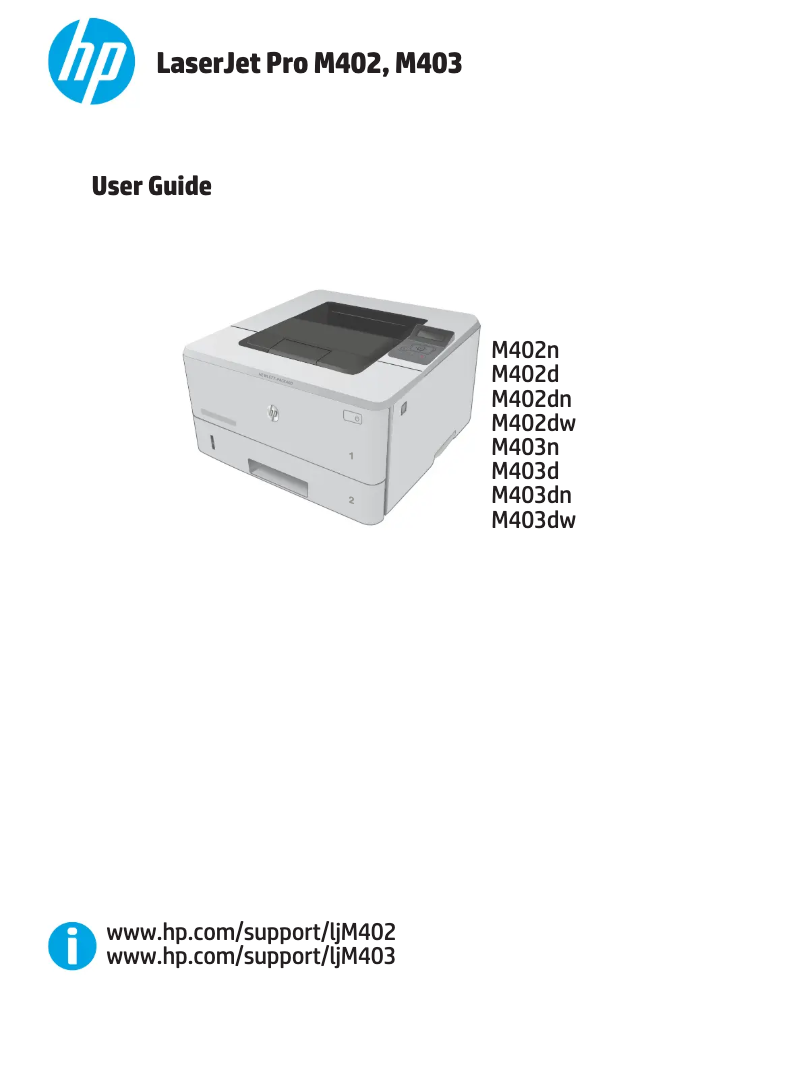 Page 1 de la notice Manuel utilisateur HP LaserJet Pro M402dw