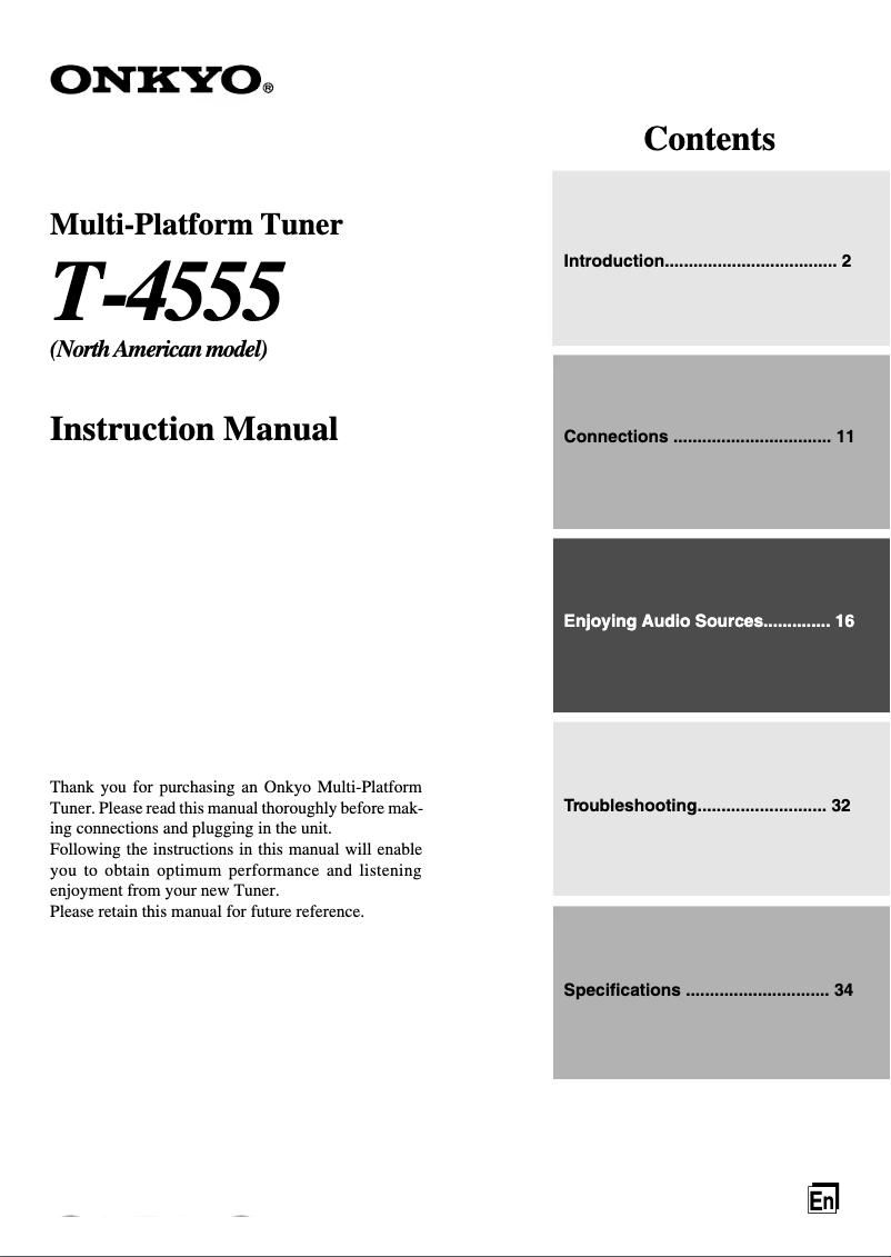 Image de la première page du manuel de l'appareil T-4555