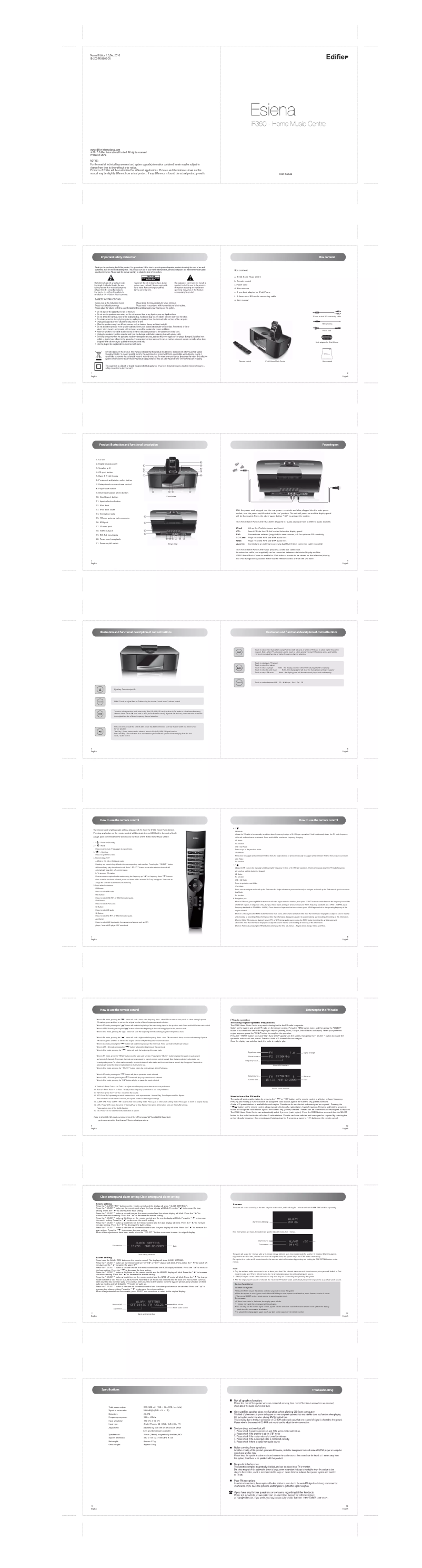 Page 1 de la notice Manuel utilisateur Edifier If360