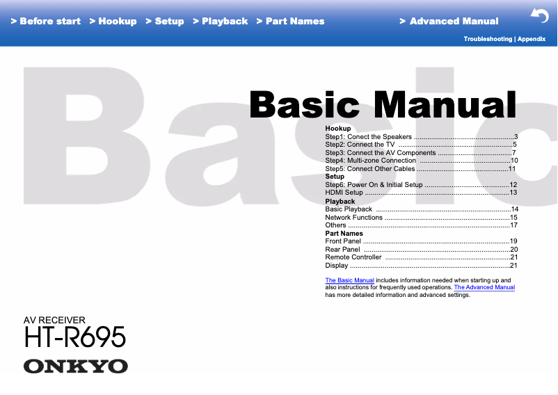 Page 1 de la notice Manuel utilisateur Onkyo HT-S7805