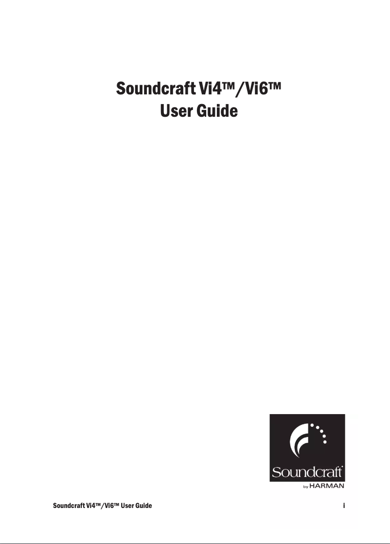 Page n°1 - Mode d'emploi Soundcraft Vi4