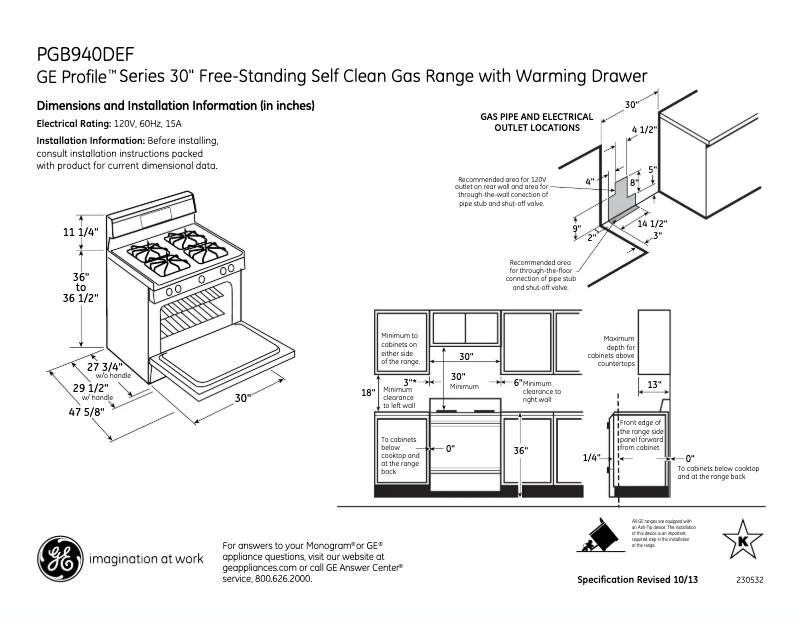 Image de la première page du manuel de l'appareil Profile PGB940DEFWW