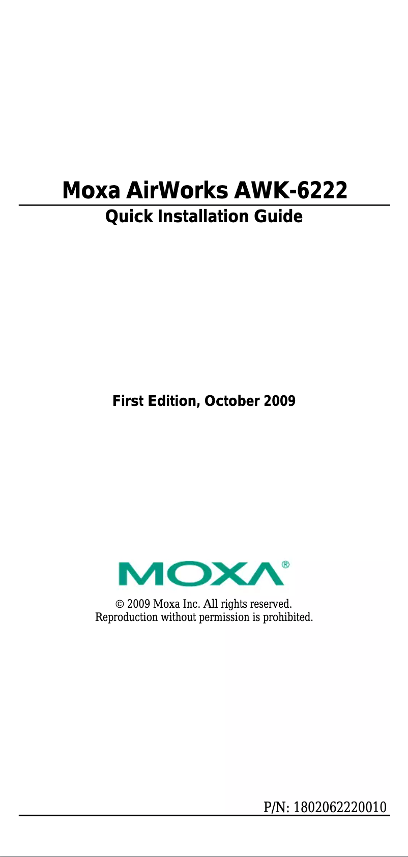 Page n°1 - Manuel utilisateur Moxa AWK-6222-US-T