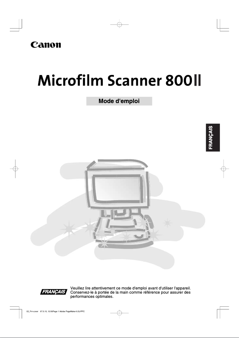 Image de la première page du manuel de l'appareil Microfilm Scanner 800II