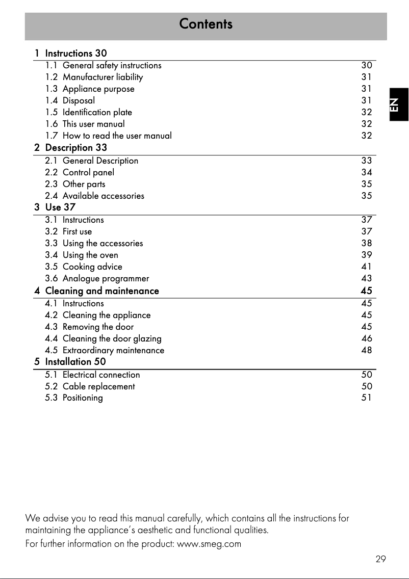 Page n°1 - Manuel utilisateur Smeg SF850APZ
