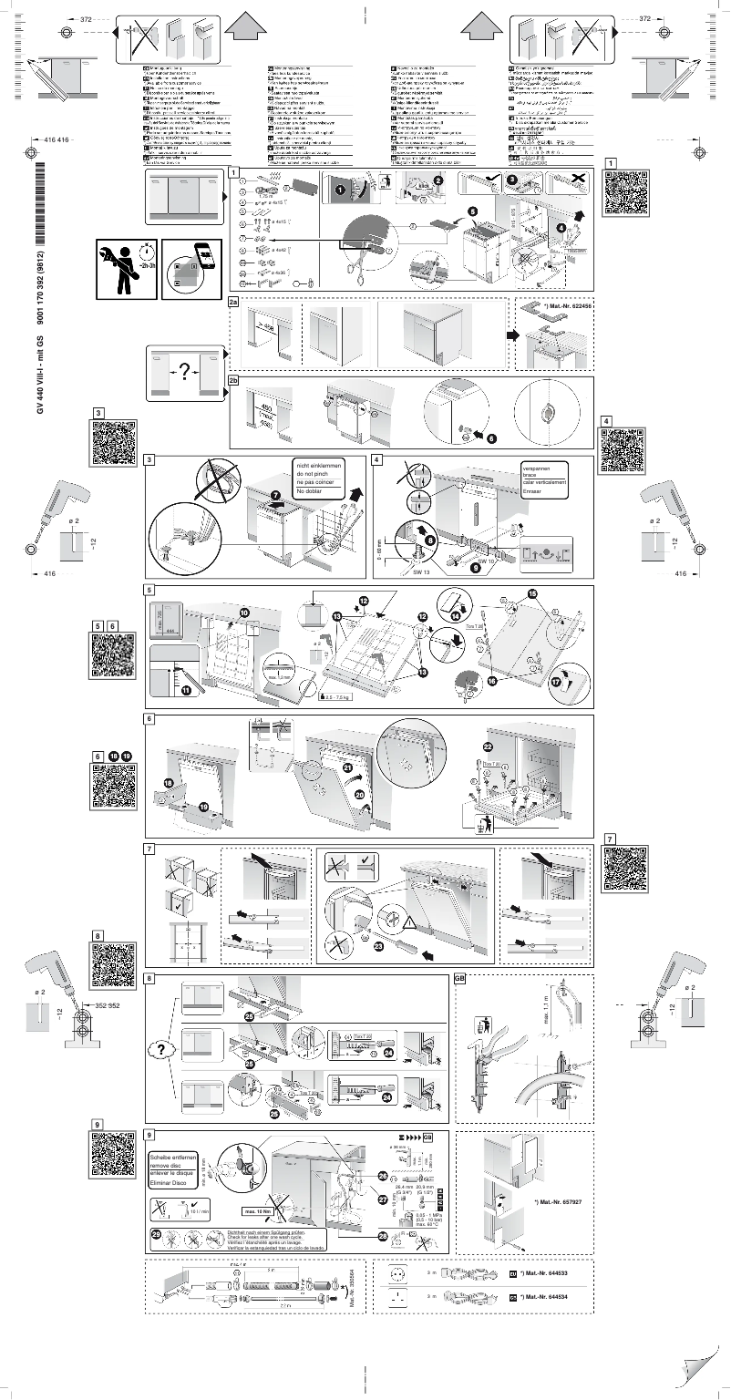 Page n°1 - Guide d'installation Bosch SPV53N10EU
