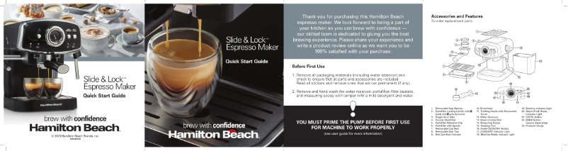 Page 1 de la notice Guide de démarrage rapide Hamilton Beach Slide & Lock 40731