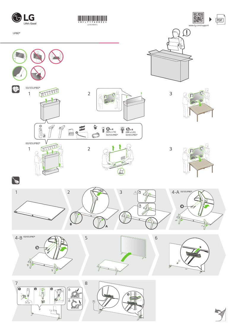 Page 1 de la notice Manuel utilisateur LG 50UP80003LR