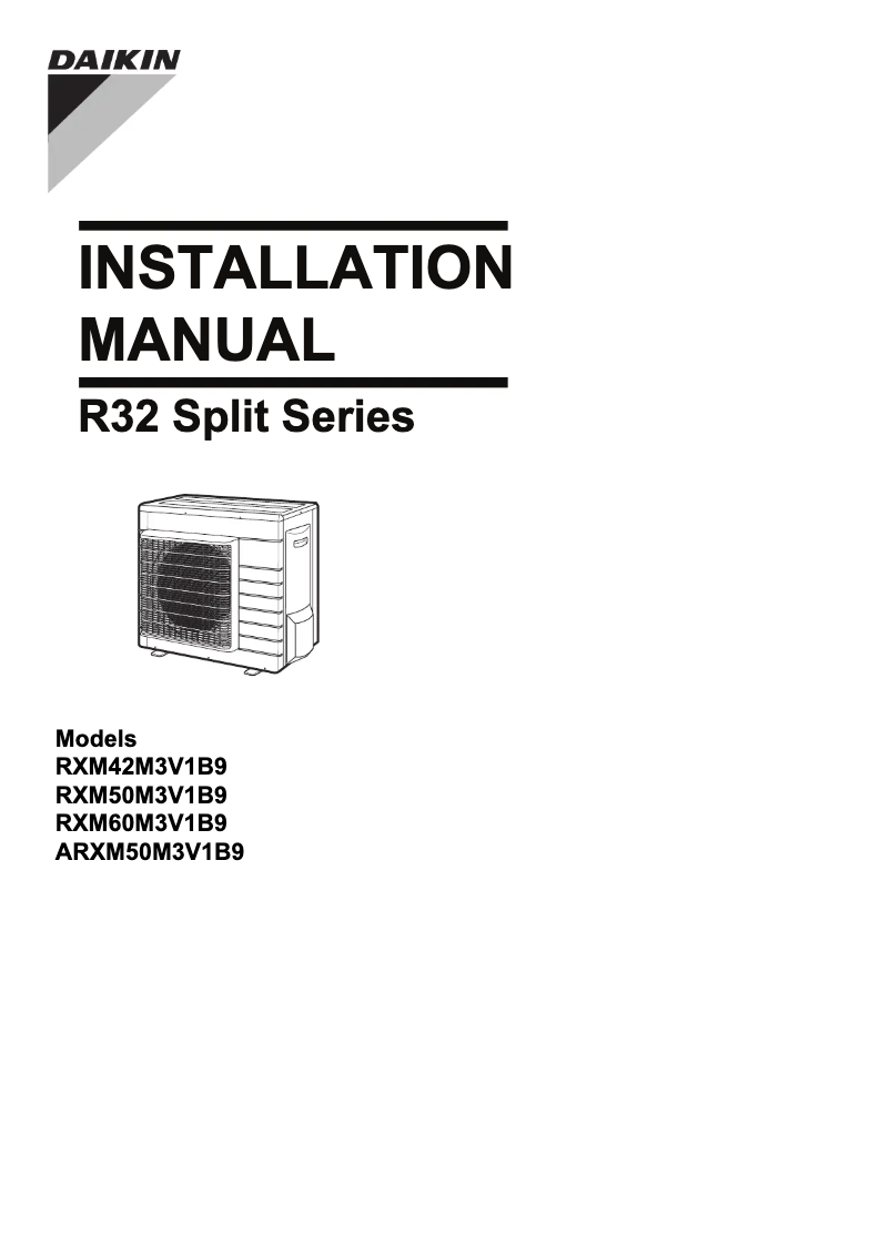 Page 1 de la notice Manuel utilisateur Daikin RXM60M3V1B9