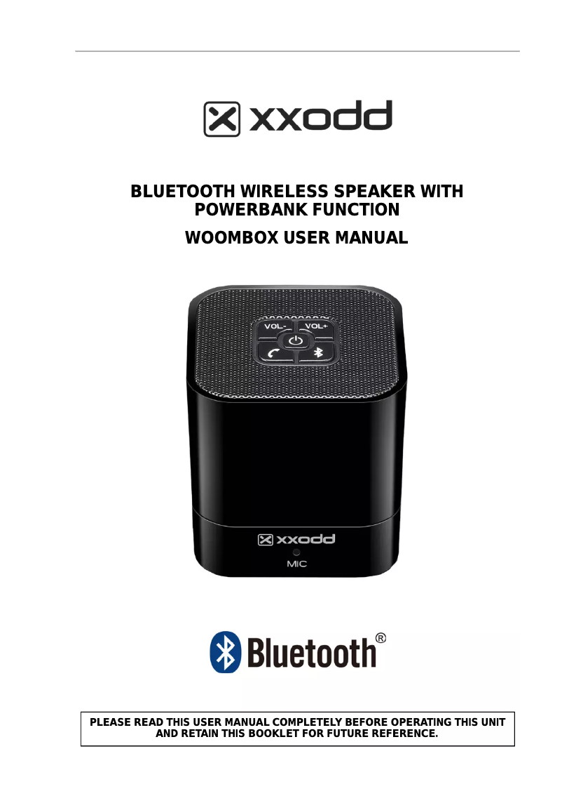 Image de la première page du manuel de l'appareil WoomBox One