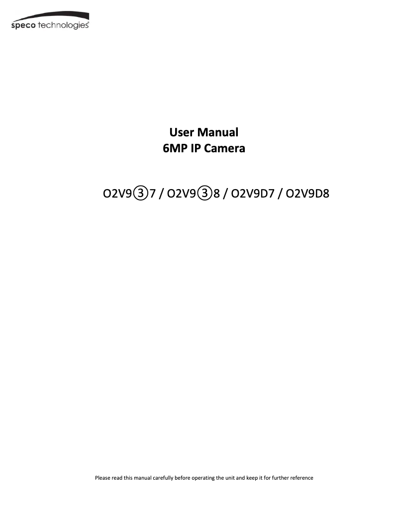 Page 1 de la notice Manuel utilisateur Speco Technologies O2VLD8