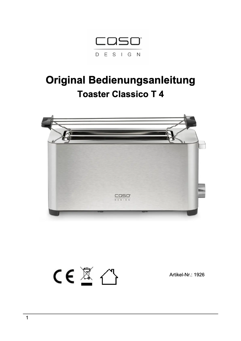 Image de la première page du manuel de l'appareil Classico T4