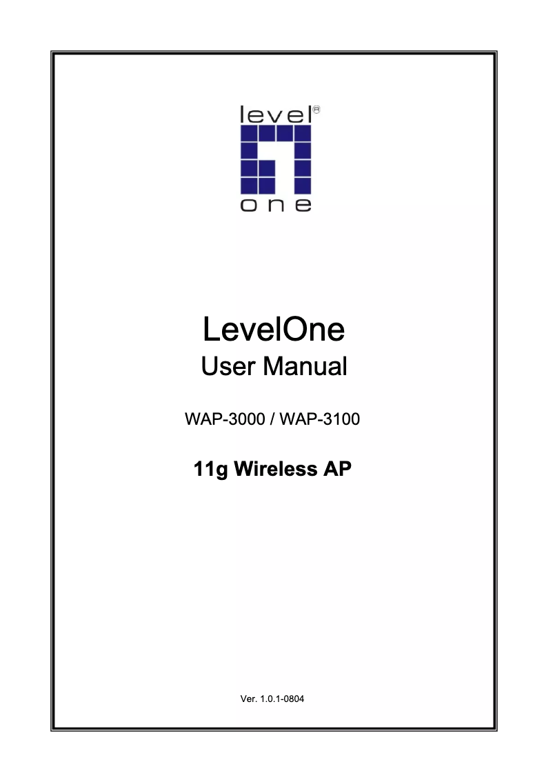 Page n°1 - Manuel utilisateur LevelOne WAP-3000