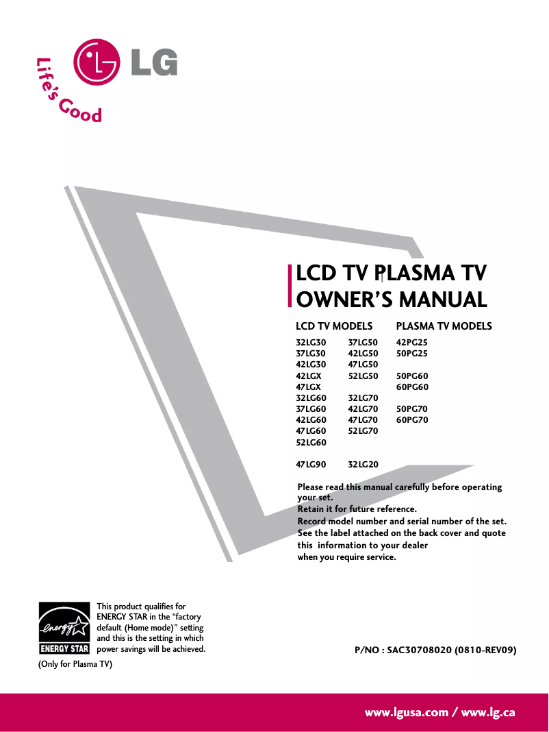 Página 1 del manual Manual de usuario LG 3270