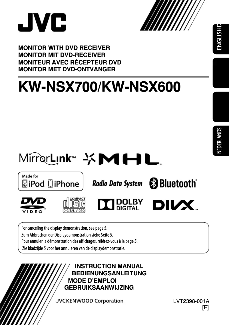 Page 1 de la notice Manuel utilisateur JVC KW-NSX600
