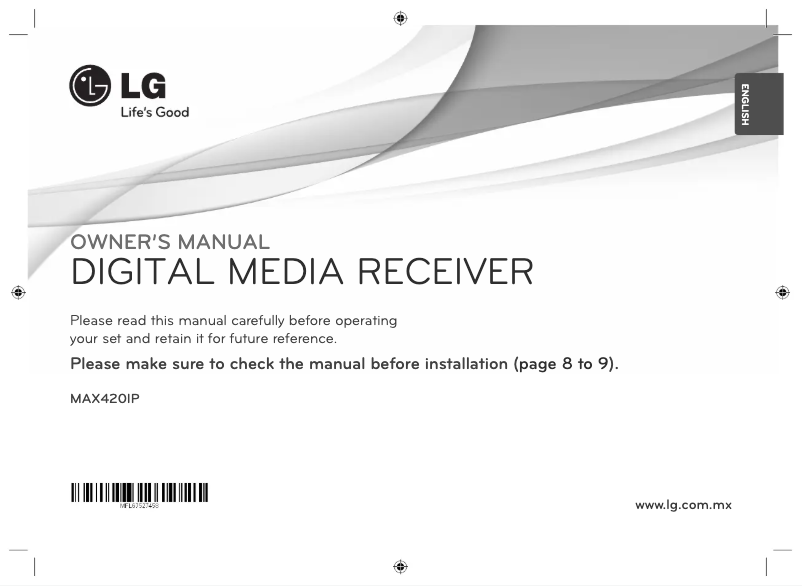 Page 1 de la notice Manuel utilisateur LG MAX420IP