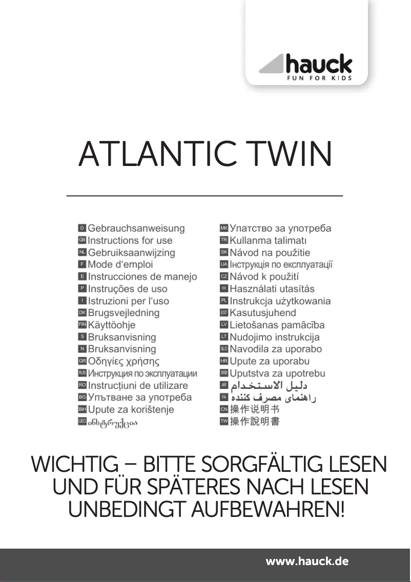 Page n°1 - Manuel utilisateur Hauck Atlantic Twin