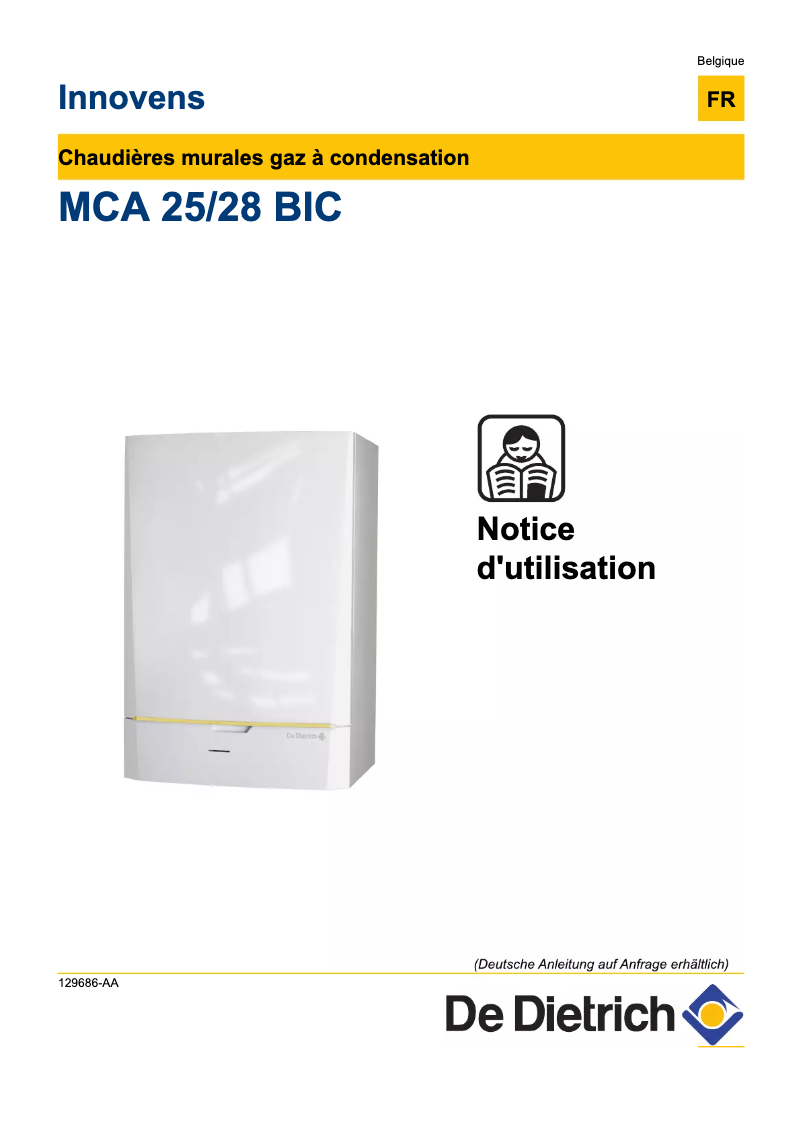 Page 1 of the manual User Manual De Dietrich MCR 24/28 BIC