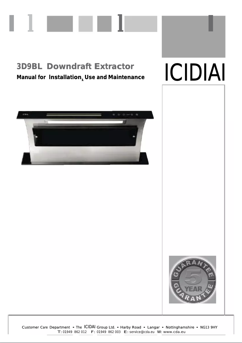 Page n°1 - Manuel utilisateur CDA 3D9