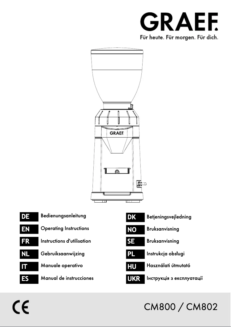 Page n°1 - Manuel utilisateur Graef CM 802