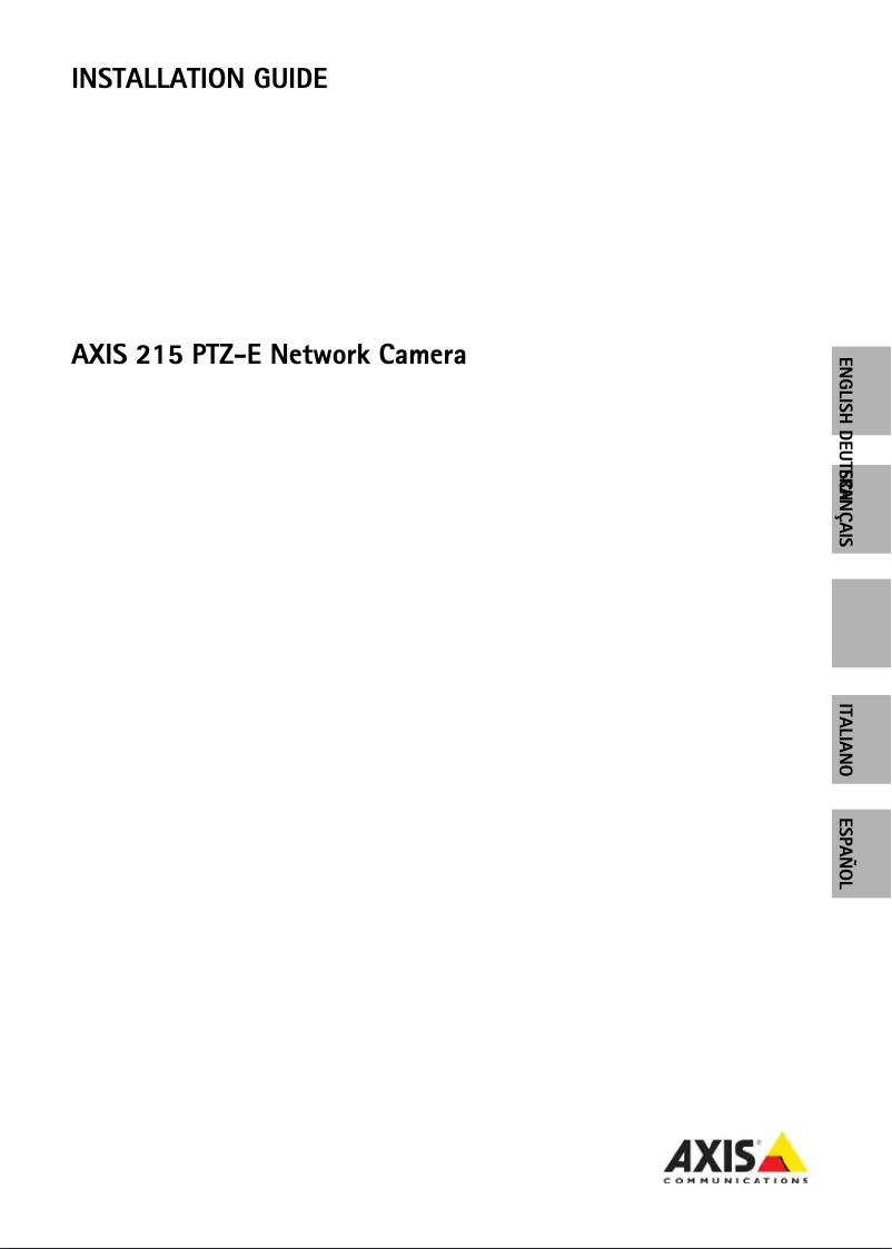 Image de la première page du manuel de l'appareil 215 PTZ