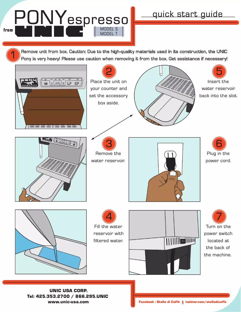 Page n°1 - Guide de démarrage rapide UNIC Pony 4