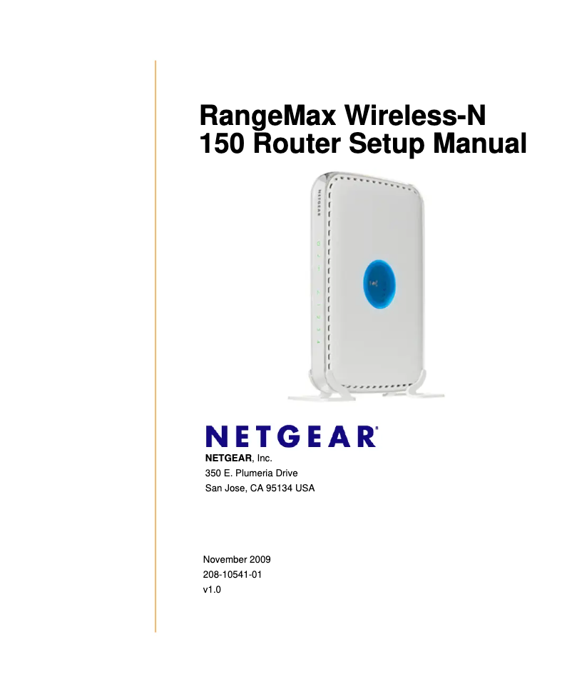 Page 1 de la notice Mode d'emploi Netgear RangeMax Wireless-N 150