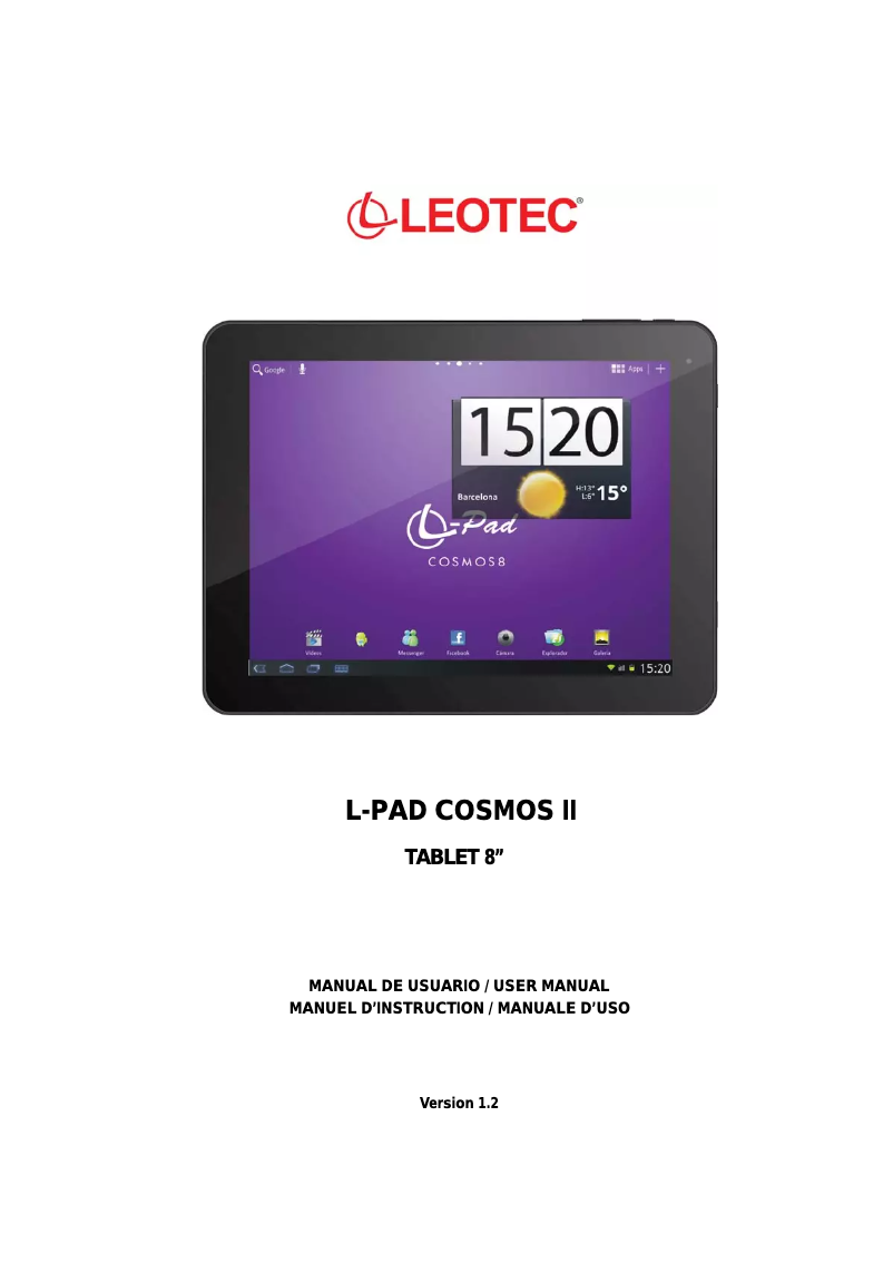 Page 1 de la notice Manuel utilisateur Leotec L-Pad Cosmos II LETAB805