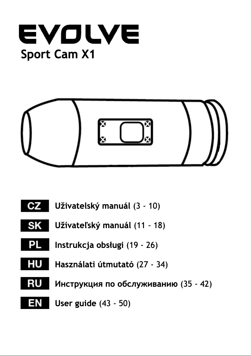 Image de la première page du manuel de l'appareil SportCam X1