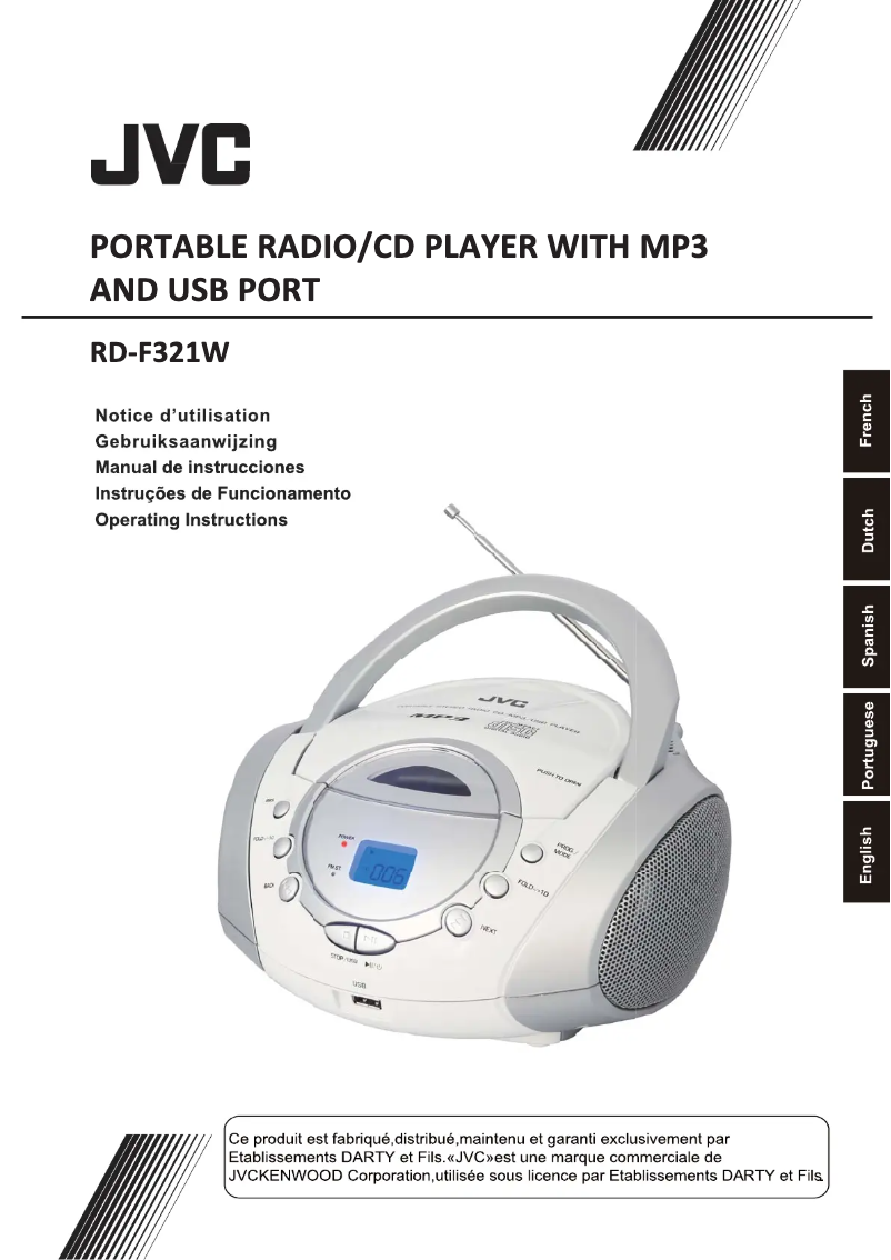 Page 1 de la notice Manuel utilisateur JVC RD-F321W