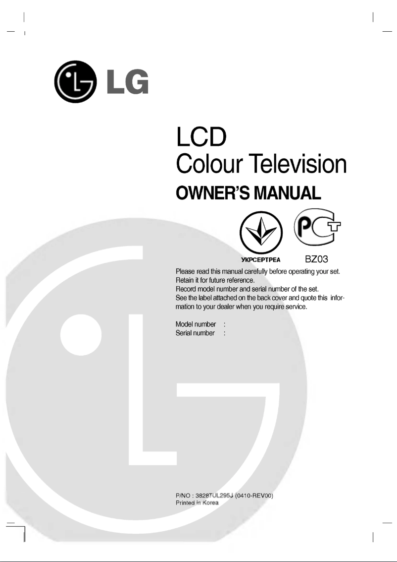 Imagen de la primera página del manual del dispositivo RZ-20LA66K