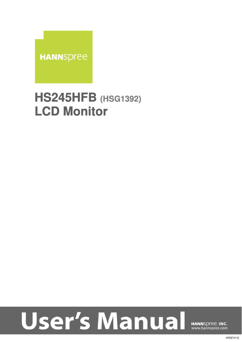 Page 1 de la notice Mode d'emploi Hannspree HS 245 HFB