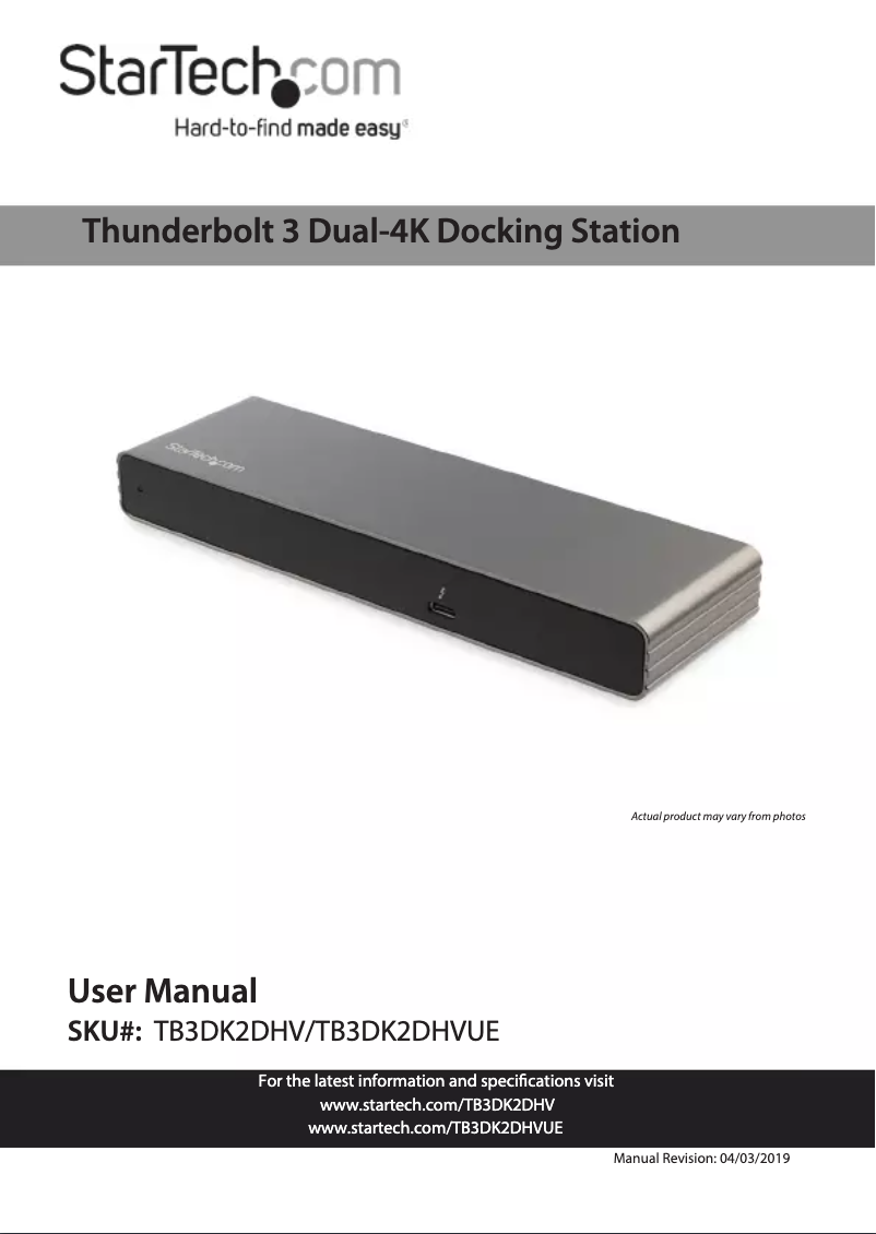 Image de la première page du manuel de l'appareil TB3DK2DHV