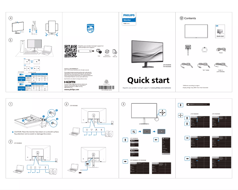 Page 1 of the manual Quick Start Guide Philips 27E1N5800E