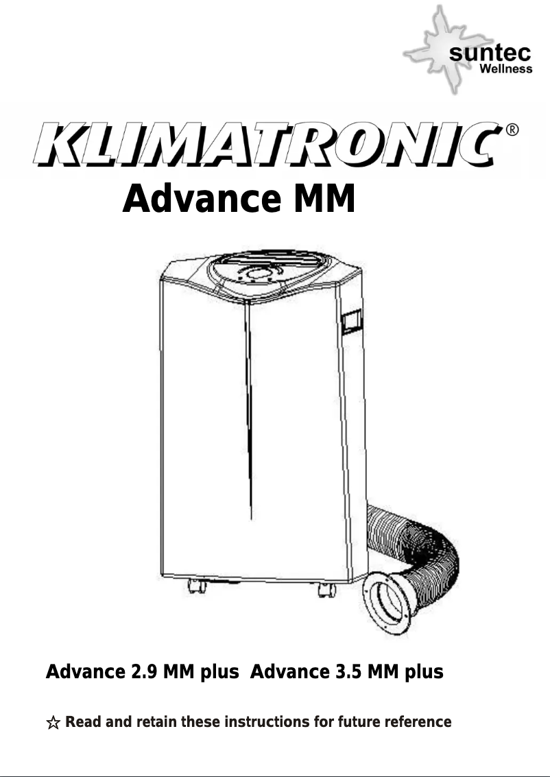 Image de la première page du manuel de l'appareil Klimatronic Advance 2.9 plus