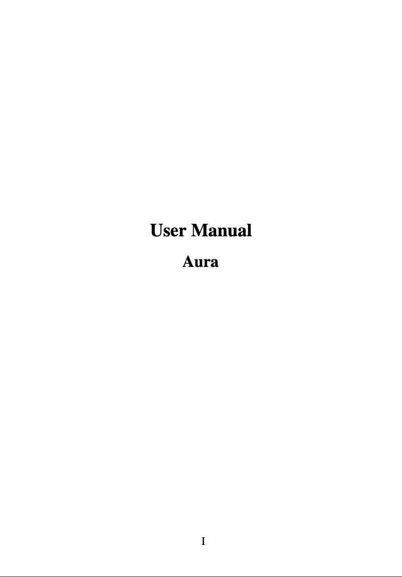 Page n°1 - Manuel utilisateur Lava Aura