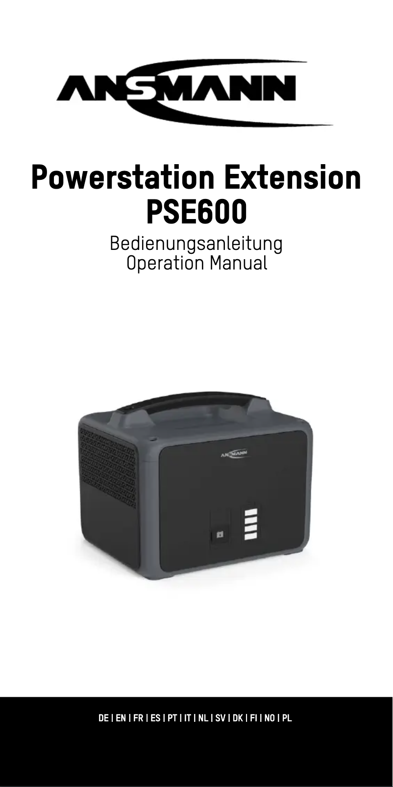 Image de la première page du manuel de l'appareil Powerstation Extension PSE600