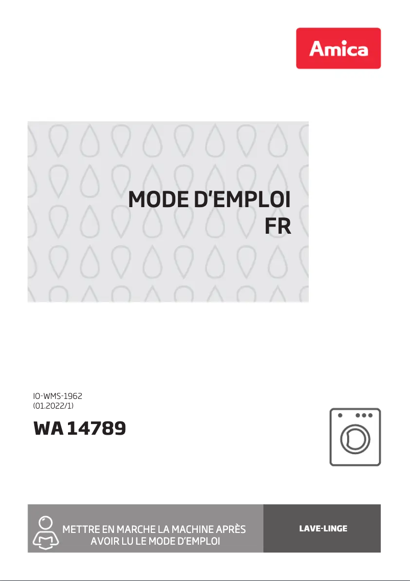 Page n°1 - Manuel utilisateur Amica WA 14789