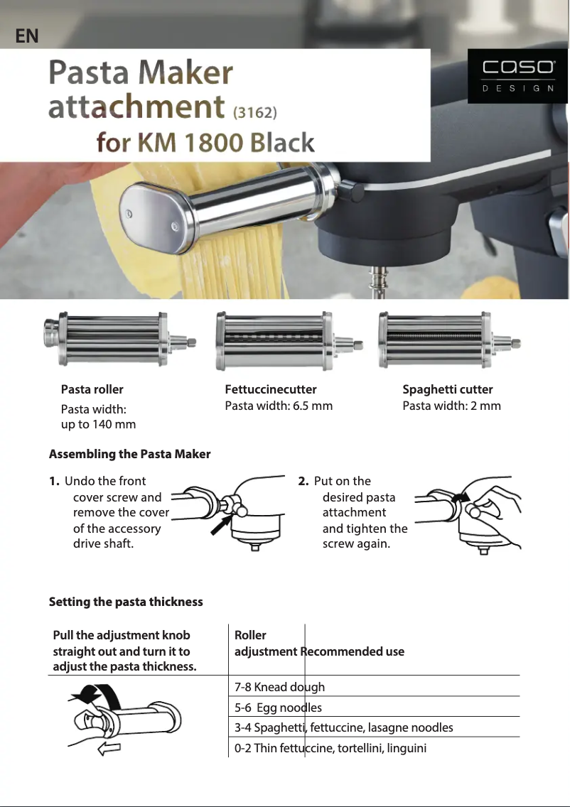 Page 1 de la notice Manuel utilisateur Caso 3162