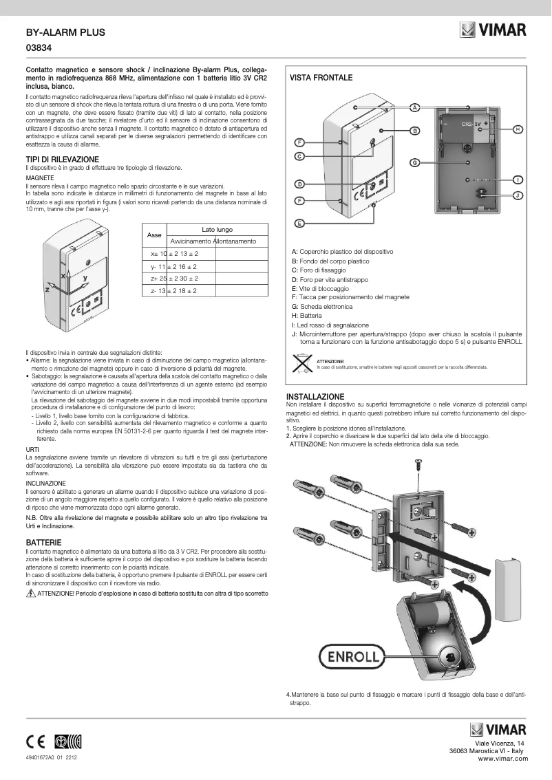 Page n°1 - Instructions / montage Vimar 03834