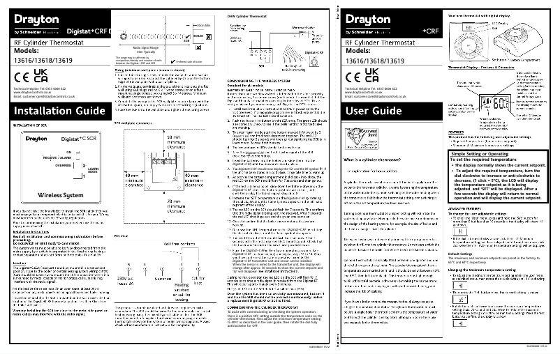 Image de la première page du manuel de l'appareil Digistat+C RF